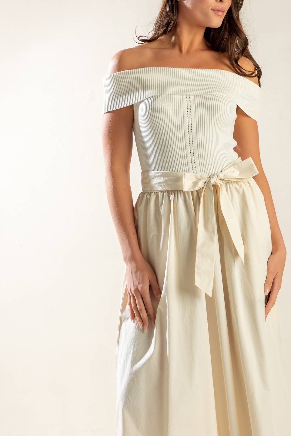 SOCIAL SEASON  OFF SHOULDER MIDI DRESS Flying Tomato